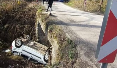 DEREYE UÇAN ARACIN SÜRÜCÜSÜ YARALANDI