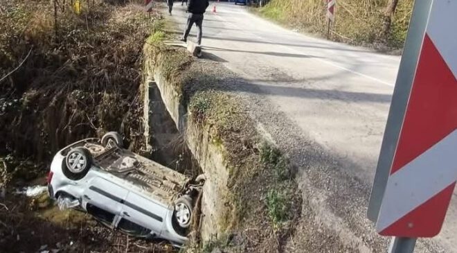 DEREYE UÇAN ARACIN SÜRÜCÜSÜ YARALANDI